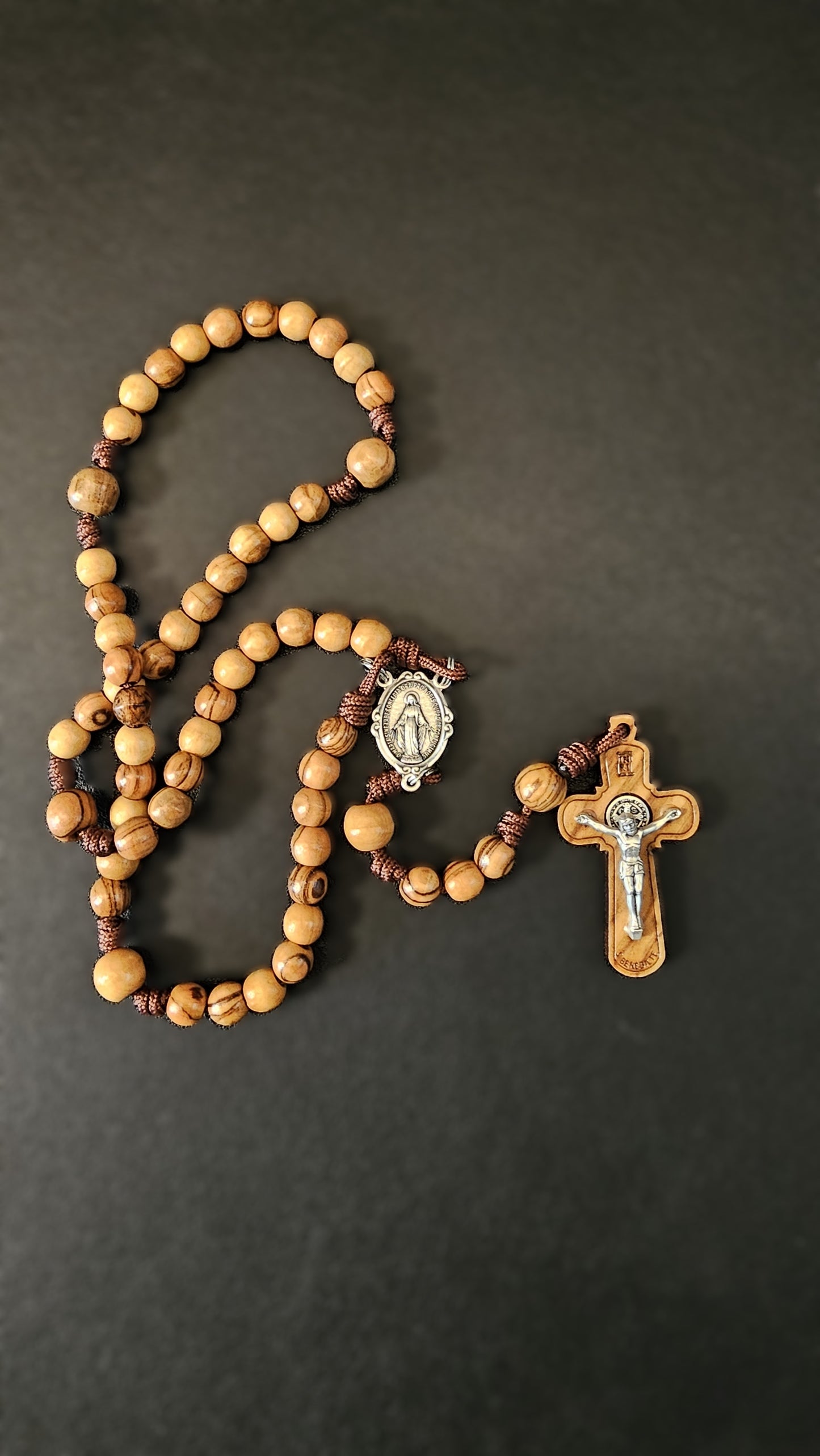 Sacred Olive Rosary | Hand-Carved Olive Wood from Bethlehem